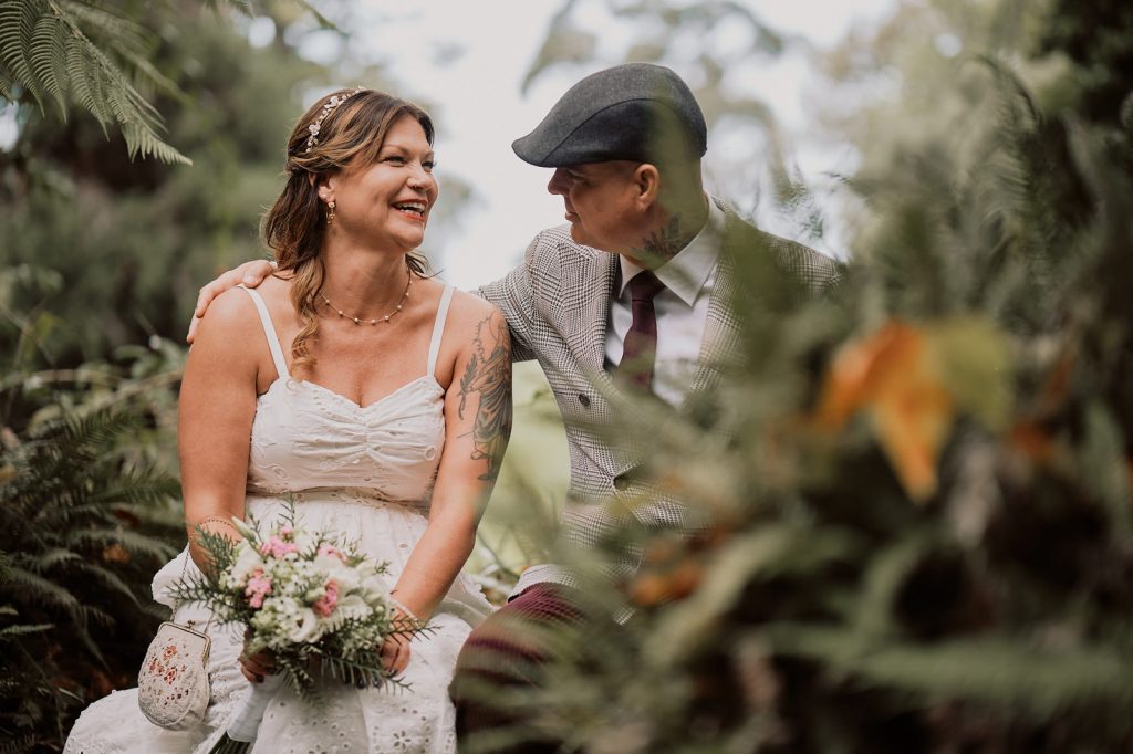 Couple hugging in Monserrate