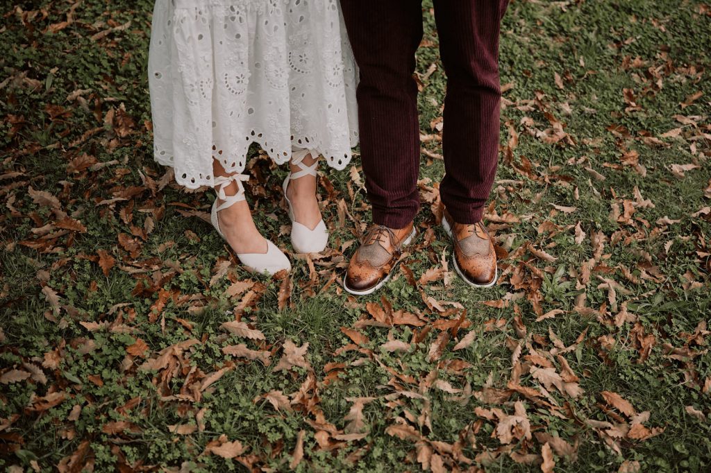 wedding shoes in the grass in monserrate